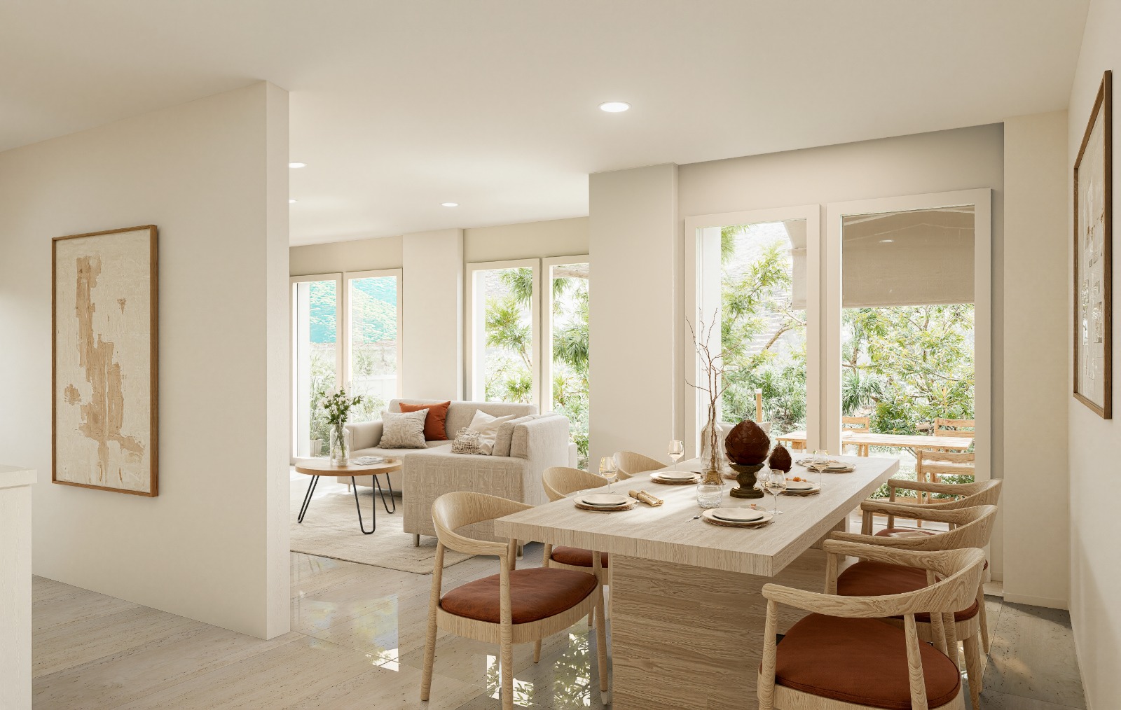 Offener Essbereich und Wohnzimmer